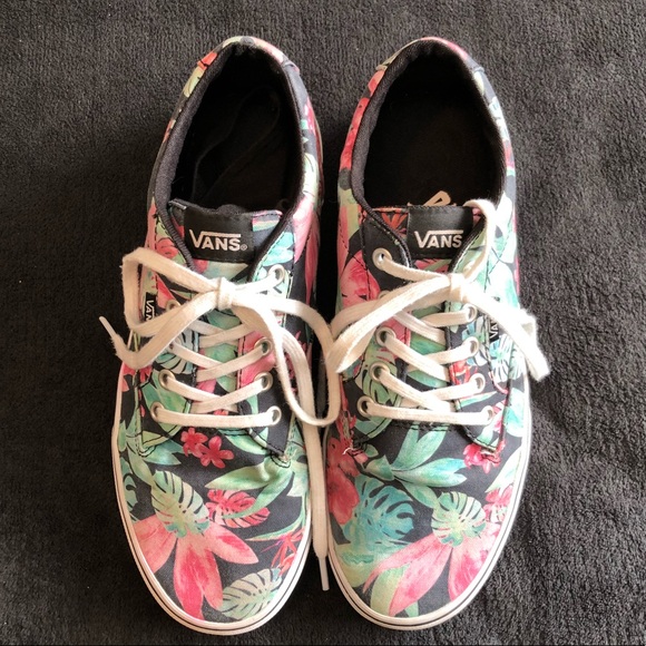 vans shoes flower design